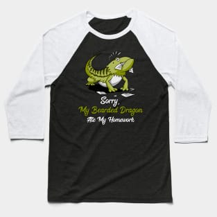 Bearded Dragon Ate My Homework Baseball T-Shirt